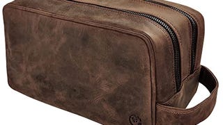 RUSTIC TOWN Full Grain Leather Travel Toiletry Bag - Dopp...