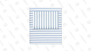 French Blue Striped Sheet Set