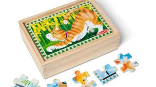 Melissa & Doug Pets 4-in-1 Wooden Jigsaw Puzzles in a Storage...