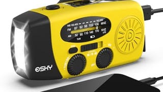 Esky Emergency Hand Crank Radio with 3 LED Flashlight, AM/...