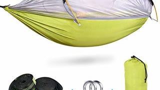 Camping Hammock with Netting, iSPECLE Hanging Swing Outdoor...