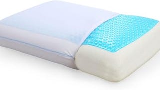 COOL GEL Reversible and Memory Foam Double-Sided Pillow,...