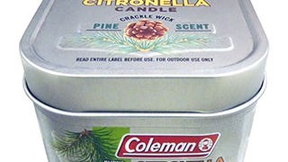 Coleman Pine Scented Citronella Candle with Wooden Crackle...