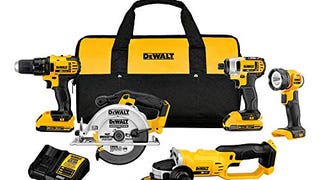 DEWALT 20V MAX Combo Kit, Compact 5-Tool (DCK521D2)