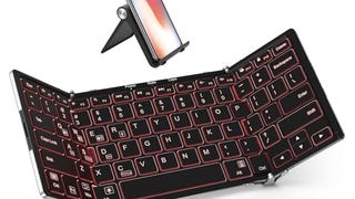 iClever Backlit Foldable Bluetooth Keyboard, BK05 Wireless...