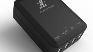 iXCC ® Quad USB 20W 4 Port Black High Capacity Fast AC...