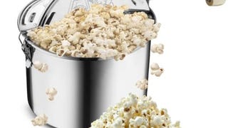 Stovetop Popcorn Maker - 6.5-Quart Stainless-Steel Popcorn...