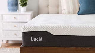 LUCID 12 Inch Hybrid Memory Foam Infused with Bamboo Charcoal...