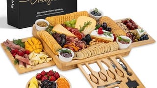 SMIRLY Charcuterie Boards Set - Large Bamboo Cheese Board...