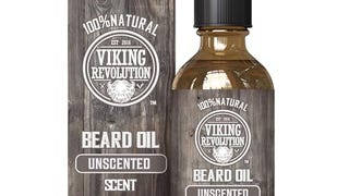Viking Revolution Unscented Beard Oil for Men - Natural...