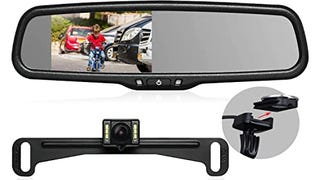 Rear View Mirror Camera with 4.3” Monitor, Super Night...