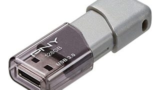 PNY 128GB Turbo Attache 3 USB 3.0 Flash Drive, Grey (Pack...