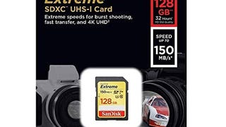 SanDisk 128GB Extreme SDXC UHS-I Memory Card - 150MB/s,...