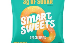 SmartSweets Peach Rings, Low Sugar Gummy Candy (3g), Low...