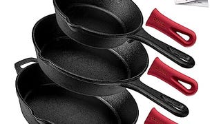 Cuisinel Cast Iron Skillets Set - 3-Piece: 6" + 8" + 10"...