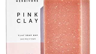 HERBIVORE Pink Clay Gentle Cleansing Bar Soap for Face...