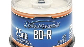 Optical Quantum OQBDR06WIP-H-50 6X 25 GB BD-R White Inkjet...