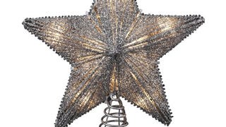 Kurt Adler 10-Inch Silver Star Treetop with 20 Mini UL...