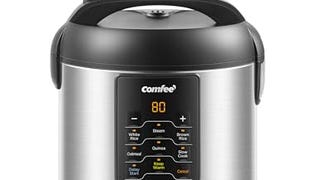 COMFEE' Compact Rice Cooker, 6-in-1 Stainless Steel Multi...