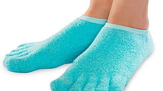 NatraCure 5-Toe Gel Lined Foot Moisturizing Socks – Aloe...