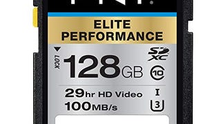 PNY 128GB Elite Performance Class 10 U3 SDXC Flash Memory...