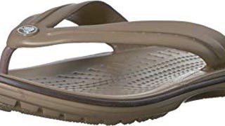 Crocs Unisex Crocband Flip Flops, Khaki/Espresso, 12 Men/...