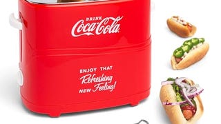 Nostalgia Coca-Cola 2 Slot Bun Mini Tongs, Hot Dog Toaster...