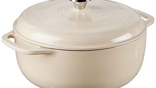 Lodge 6 Quart Enameled Cast Iron Dutch Oven with Lid – Dual...