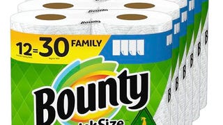 Bounty Quick-Size Paper Towels, White, 12 Family Rolls...