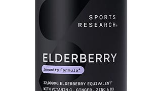 Sports Research Elderberry + D3 5000iu with Zinc, Ginger...