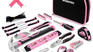 WORKPRO Pink Tool Kit - 236 Pieces Pink Tool Set with Easy...