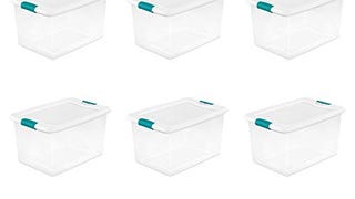 Sterilite 64 Qt./61 L Latching Box Clears, Quart, White,...