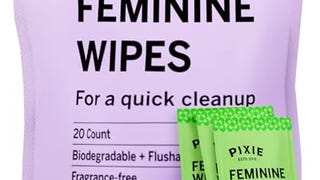 Pixie Feminine Wipes - Flushable, Biodegradable, & Ph Balanced...