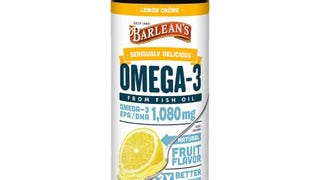Barlean's Lemon Crème Omega 3 Fish Oil Liquid Supplement,...