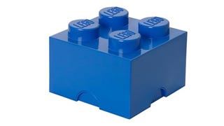 LEGO Storage Brick 4 Knobs Blue - Stackable Plastic Storage...