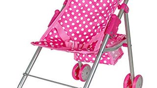 Click N' Play Baby Doll Stroller, Pink & White Polka Dots...