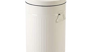 White Trash Can with Lid, White Bathroom Bedroom Waste...