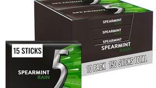 5 Gum Spearmint Rain Sugar Free Chewing Gum Bulk, 15 Stick...