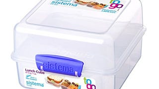 Sistema Lunch Collection Lunch Cube, 47.3 oz./1.4 L, Clear/...