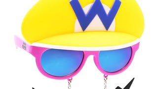 Sun-Staches Super Mario Yellow Wario Sunglasses Costume...