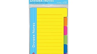 Redi-Tag Divider Sticky Notes, Tabbed Self-Stick Lined...