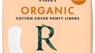 Rael Panty Liners for Women, Organic Cotton Cover - Long...