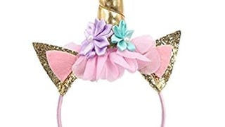 Lemoncy Gold Horn Headband Ears Photo Props Girl Birthday...