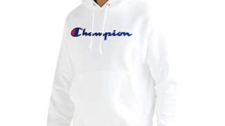 Champion Men's Reverse Weave Pullover Script Logo, White-...