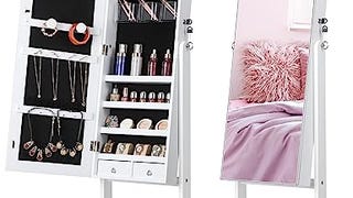 Nicetree Jewelry Cabinet with Full-Length Mirror, Standing...