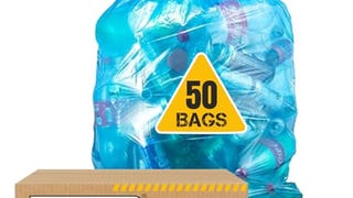 Recycling Trash Bags 55 Gallon, (50 Bags w/Ties) Large...