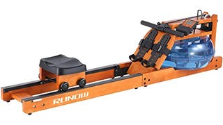 RUNOW Water Rowing Machine with LCD Monitor Water Rower...