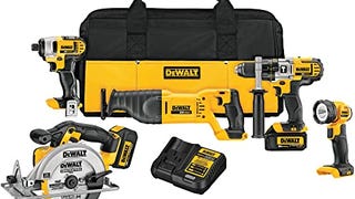 DEWALT 20V MAX Power Tool Combo Kit, Cordless Power Tool...