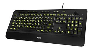 Azio Vision Backlit Computer Keyboard - Wired USB Keyboard...