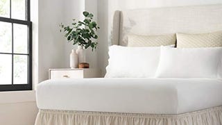 EASY FIT Eyelet Elastic Wrap Around Bed Skirt, Easy On/...